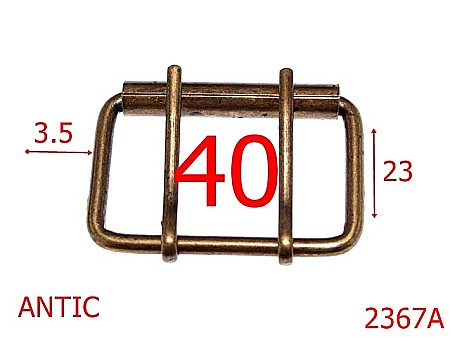 Catarame cu rola si 2 cuie - 2367A/CATARAMA CU ROLA 40MM ANTIC -40-mm-3.5-antic-7D3-7D7-SOLD 1-6J5--