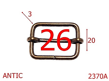 Catarame cu reglaj - 2370A/CATARAMA DE REGLAJ 26MM ANTIC-26-mm-3-antic-1B4-1B5-1D5-1B5-1A1-7H4/7C4/6H6/7E6--