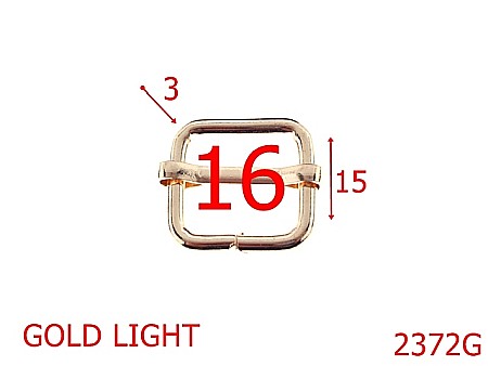 Catarame cu reglaj - 2372G/CATARAMA DE REGLAJ 16 MM GOLD LIGHT-16-mm-3-gold light--1B6-6H6/6K6-6K4-