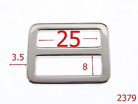 Catarame cu reglaj - 2379/CATARAMA E REGLAJ 25M ZAMAC /NICHEL-25-mm-3.5-nichel--1D8-6I6--