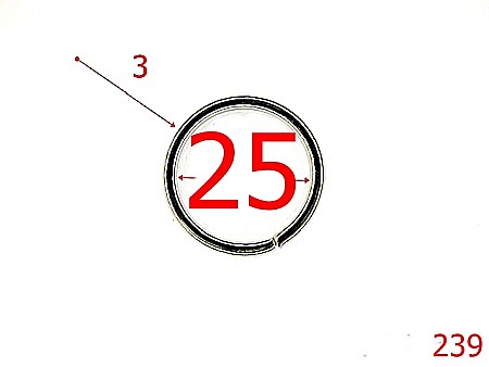 Inele - 239/INEL O  2.5 CM X 3MM NIKEL-25-mm-3-nichel-4H3-4G1-4G6-4E.1----