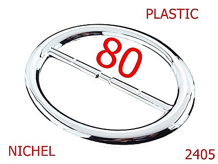 Catarame curea dama - 2405/CATARAMA 40MM PLASTIC NICHELAT -80-mm---nichel-----