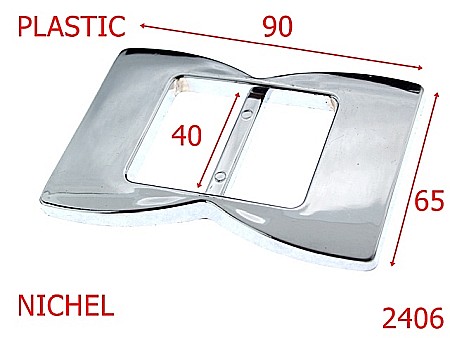 Catarame curea dama - 2406/CATARAMA 70MM PLASTIC NICHELAT-40-mm---nichel-----