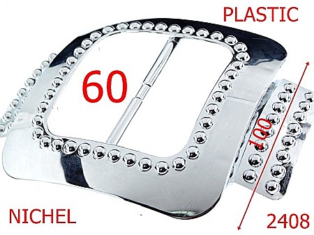 Catarame curea dama - 2408/CATARAMA 75 MM PLASTIC NICHELAT-60-mm---nichel-----