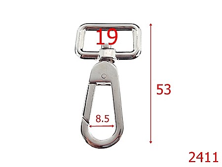 Carabine poseta - 2411/CARABINA 19 MM ZAMAC NICHEL-19-mm---nichel--5E4-5E6--