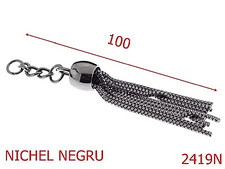 Clopotei poseta - 2419N/CIUCURE ORNAMENTAL NICHEL NEGRU-100-mm---nichel negru-15B3----AS42