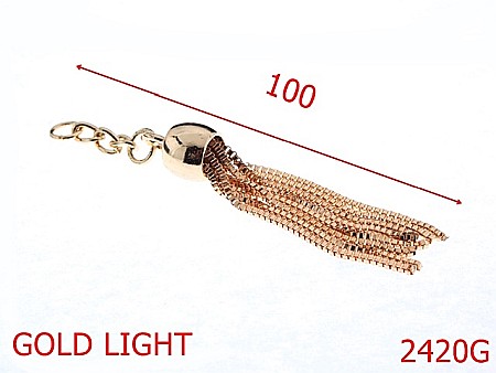 Clopotei poseta - 2420G/CIUCURE ORNAMENTAL GOLD LIGHT-100-mm---gold light-15B3----AS43