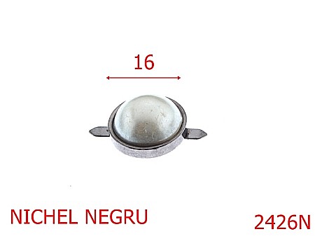 Accesorii metalice pentru marochinarie - 2426N/PERLA 16MM MONTURA NICHEL NEGRU-16-mm---nichel negru-9D6----1C2