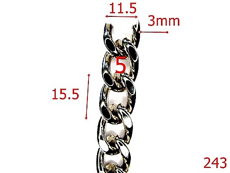 Lant poseta - 243/LANT ALIAJ NIKEL-5-mm---nichel-----S26