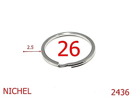 Inele breloc - 2436/INEL BRELOC 26 MM NICHEL-26-mm-2.5-nichel---4D2--
