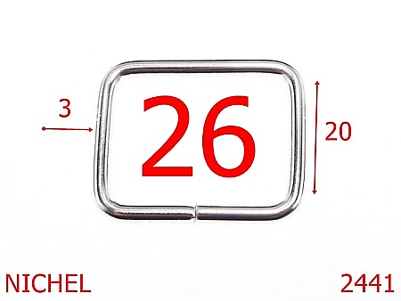 Inele dreptunghiulare - 2441/INEL DREPTUNGHIULAR 40 MM ANTIC-26-mm-3-nichel--3L5-3K3--