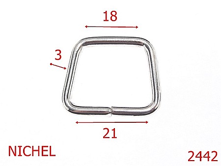 Inele dreptunghiulare - 2442/INEL TRAPEZOIDAL 18+21MM-18/21-mm-3-nichel---3K3--