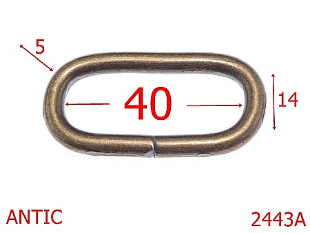 Inele ovale - 2443A/INEL OVAL 40MM OTEL ANTIC-40-mm-5-antic---3I6--