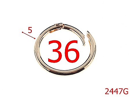 Inele carabina - 2447G/INEL CARABINA 36MM GOLD LIGHT-36-mm-5-gold light-23F8-23F16----