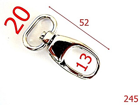 Carabine poseta - 245/CARABINA 2 CM-20-mm---nichel--242-5D5-6A7/6A8-V19