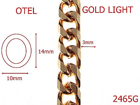 Lant poseta otel - 2465G/LANT OTEL GOLD LIGHT10mmX3mm-10-mm-3-gold light---7G2-7K4-