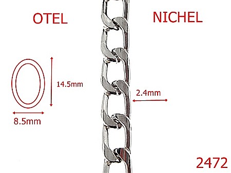 Lant poseta otel - 2472/LANT OTEL NICHEL 8.5mmx2.4mm-8.5-mm-2.4-nichel---7I4--
