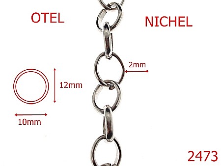 Lant poseta otel - 2473/LANT OTEL NICHEL 10mmx2mm-10-mm-2-nichel---7J5--