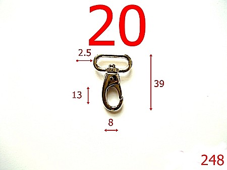 Carabine poseta - 248/CARABINE-20-mm---nichel---5E7-5E1-5B6-J3
