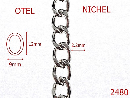 Lant poseta otel - 2480/LANT OTEL NICHEL 9mmX2.2mm-9-mm-2.2-nichel---7L5--