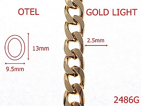Lant poseta otel - 2486G/LANT OTEL GOLD LIGHT 9.5mmX2.5mm-9.5-mm-2.5-gold light---7K7-7G6-