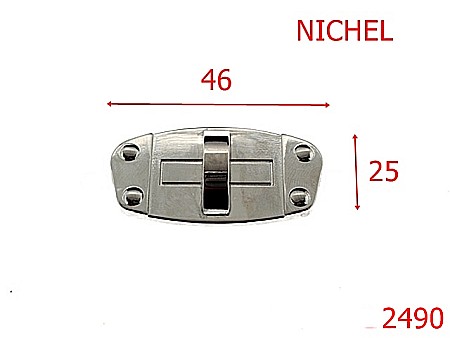 Inchizatori poseta - 2490/INCHIZATOARE APARENTA NICHEL 46X25-46-mm---nichel---13C12--