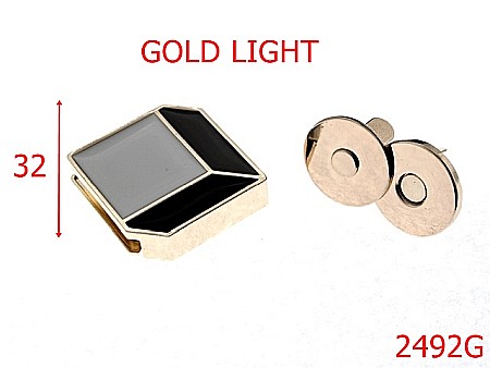 Inchizatori poseta - 2492G/INCHIZATARE ROMBICA GOLD LIGHT-32-mm---gold light---12C5--