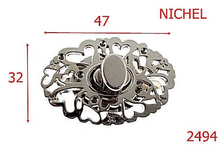 Inchizatori poseta - 2494/INCHIZATOARE 47X32 NICHEL -47-mm---nichel---12L14--