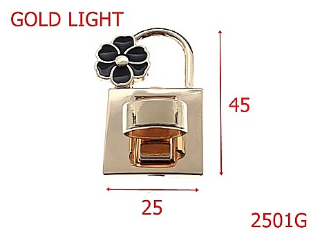 Inchizatori poseta - 2501G/INCHIZATOARE LACATEL 25X45 GOLD LIGHT-25-mm---gold light---12D1--12E4