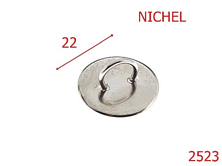 Accesorii metalice pentru marochinarie - 2523/OPRITOR LANT   NICHEL-22-mm---nichel---3J7--