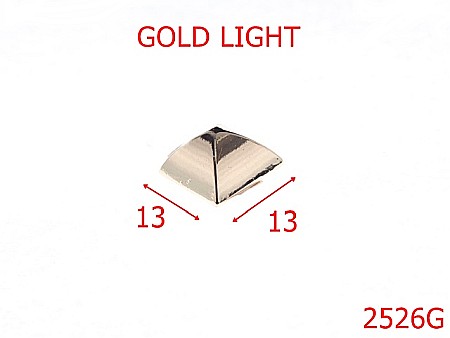Accesorii metalice pentru marochinarie - 2526G/ORNAMENTAL PIRAMIDAL 13mm-13-mm---gold light-21 C 9----