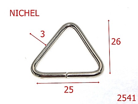 Inele dreptunghiulare - 2541/INEL TRIUNGHIULAR-25-mm-3-nichel-23B8----