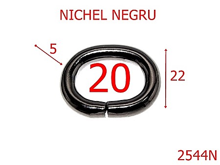 Inele ovale - 2544N/INEL OVAL-20-mm-5-nichel negru---3J3--