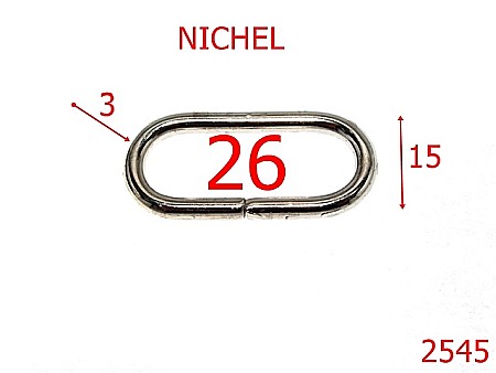 Inele ovale - 2545/INEL OVAL-26-mm-3-nichel---3H3--