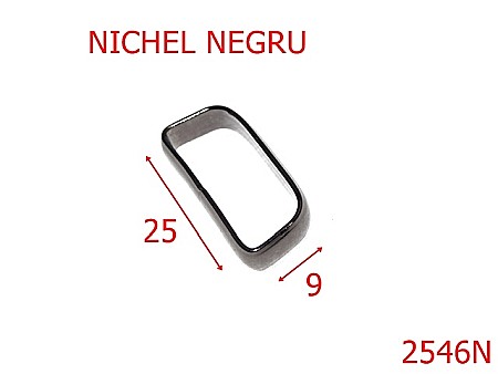 Pasant pafta - 2546N/TRECERE /PUNTE-25-mm---nichel negru---7F8/7F5--X43