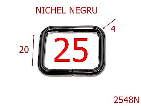 Inele dreptunghiulare - 2548N/INEL DREPTUNGHIULAR-25-mm-4-nichel negru--3i1-6G6--
