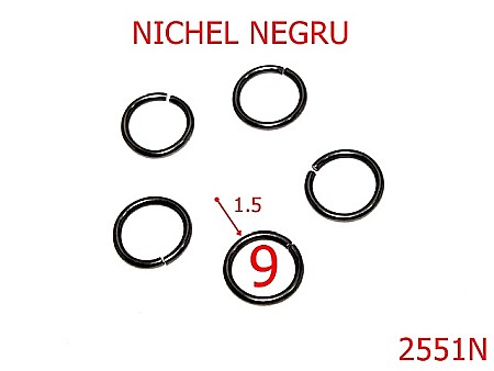 Inele rotunde - 2551N/INEL ROTUND-9-mm-1.5-nichel negru-4i4----P44