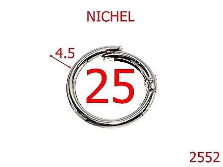 Inele carabina - 2552/INEL CARABINA-25-mm-4.5-nichel-23C7-23D8----