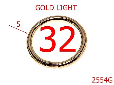 Inele rotunde - 2554G/INEL ROTUND-32-mm-5-gold light-4D5-4D6-4F6-4F5----