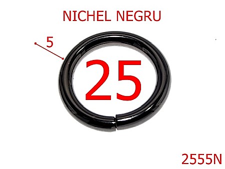 Inele rotunde - 2555N/INEL ROTUND-25-mm-5-nichel negru---4D4--