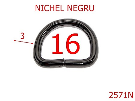 Inele D - 2571N/INEL-16-mm---nichel negru---3D5--