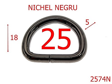 Inele D - 2574N/INEL-25-mm-5-nichel negru---3F5/7G2--O43