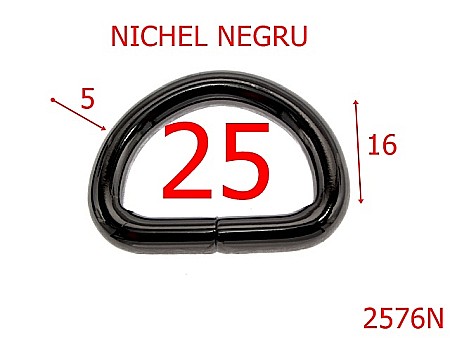 Inele D - 2576N/INEL-25-mm-5-nichel negru---2E6-7J4/7K3--