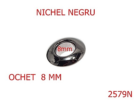 Ocheti - 2579N/OCHET   -8-mm---nichel negru-----U44