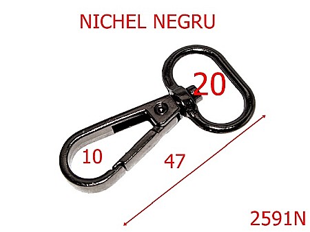 Carabine poseta - 2591N/CARABINA-20-mm---nichel negru--5H5-5E8--