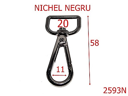Carabine poseta - 2593N/CARABINA-20-mm---nichel negru-5J6--5E8--