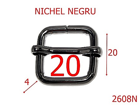 Catarame cu reglaj - 2608N/CATARAMA REGLAJ-20-mm-4-nichel negru--4K7-4K8-6H2--