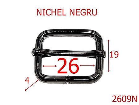 Catarame cu reglaj - 2609N/CATARAMA REGLAJ-26-mm-4-nichel negru--1B4-1C7---
