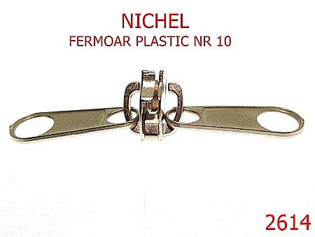 Cursori fermoar plastic - 2614/CURSOR FERMOAR PLASTIC DUBLU-NR 10-----nichel-----Y41/Y42