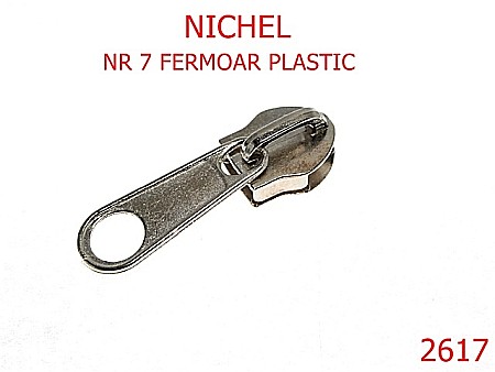 Cursori fermoar plastic - 2617/CURSOR FERMOAR PLASTIC -no 7-----nichel---2G4--